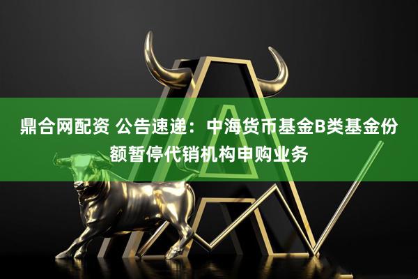 鼎合网配资 公告速递：中海货币基金B类基金份额暂停代销机构申购业务